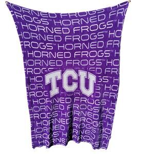TCU Horn Frogs Purple Fleece Throw by Logo Brands 48" X 74"